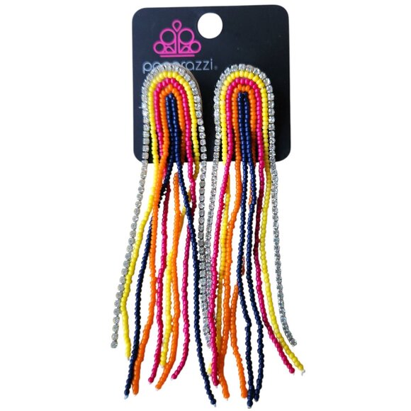 Papparazzi "Let There BEAD Light" Multicolor Waterfall Earrings - Picture 2 of 6